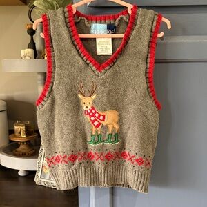 Good Lad Gray Knit Vest with Red Trim